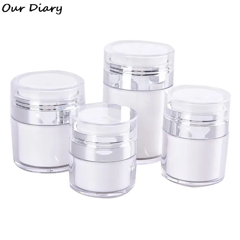 

Portable 1pc 50/100g Airless Pump Jar Empty Acrylic Cream Bottle Refillable Cosmetic Easy To Use Container Travel Makeup Tool