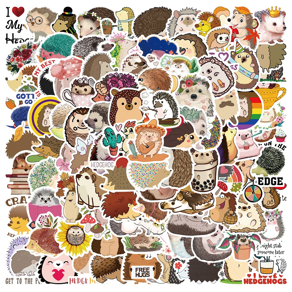 

10/50/100pcs Cute Cartoon Animal Hedgehog Stickers Kids Gift Waterproof Graffiti For Laptop Guitar Phone Water Bottle Decals