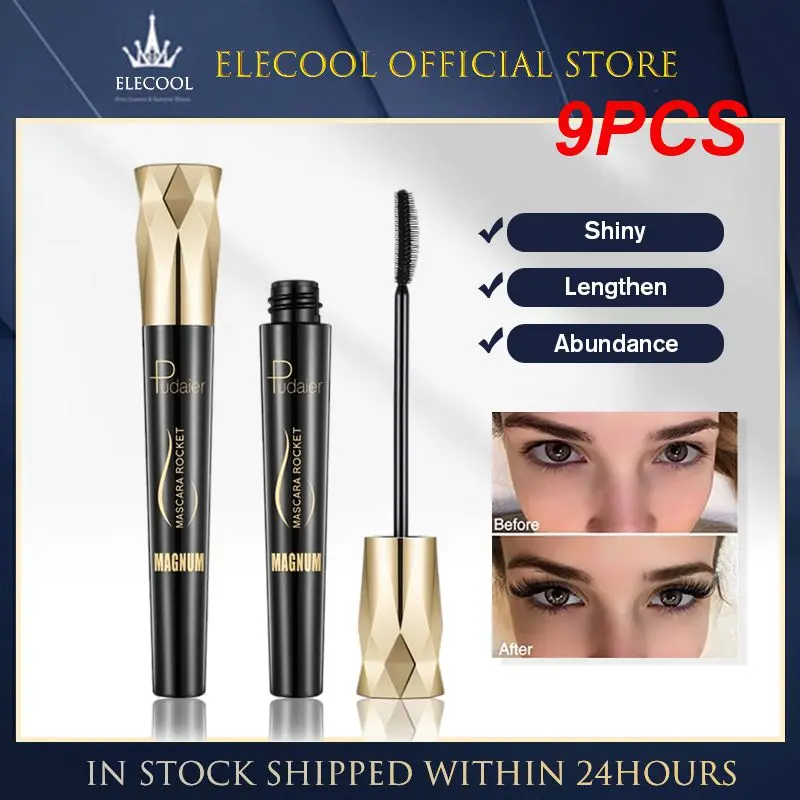 

9PCS 4d Silk Fiber Lash Mascara Curling Thick Volume Express Eyelashes Extension Waterproof Lasting Liquid Rimel Mascara Makeup