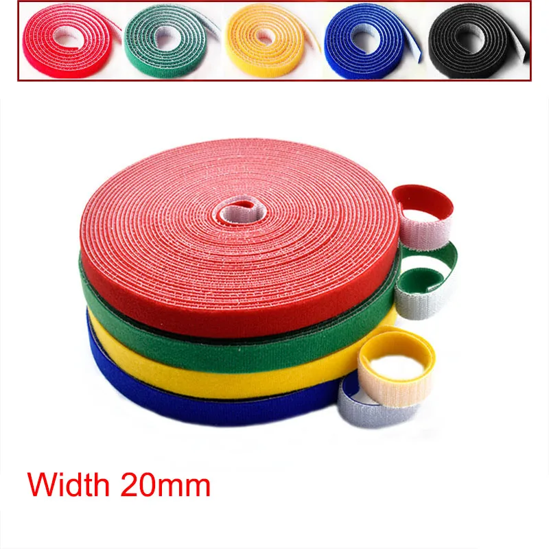 

1-5Meters Width 20mm Cable Ties Reusable Self Adhesive Hook and Loop Fastener Magic tape Winder Clip Ties For DIY Office Home