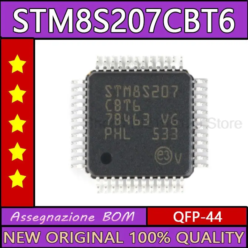 

5PCS New STM8S207CBT6 STM8S207 QFP44 IC MCU 8BIT 128KB FLASH 48LQFP