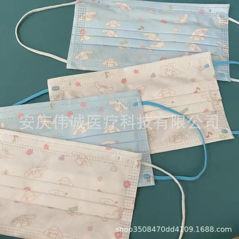 

10 шт. мультяшная милая зеленая одноразовая маска для взрослых кавайный принт трехслойная защита пылезащитный подарок для мальчиков и девоч...