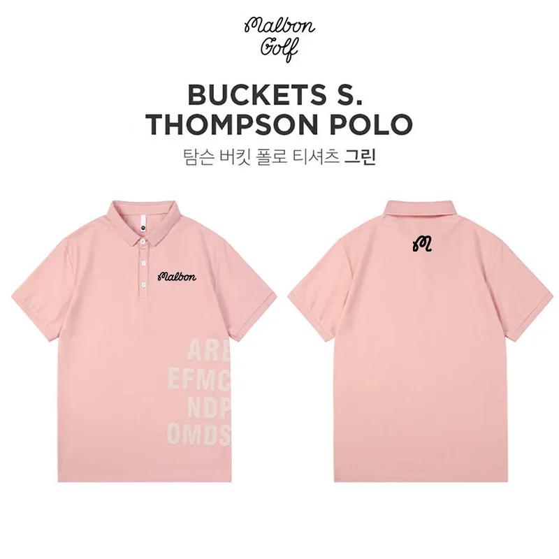 

Malbon Golf Golf Basic Bucket Hat Printed Logo Loose Crew Neck Casual Short Sleeve T-Shirt