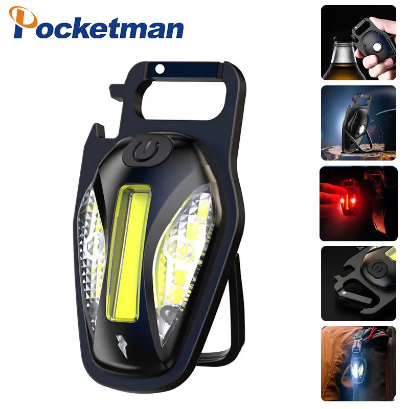 

Mini Flashlight Led Keychain Portable Pocket Flashlight USB Rechargeable Led Light Lantern White Torch Camping COB Lantern