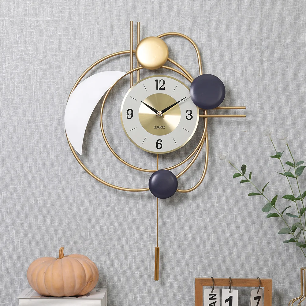 

New Chinese Style Light Luxury Wall Clocks Modern Design For Home Living Room Decoration Crafts Creative Watchs New Product