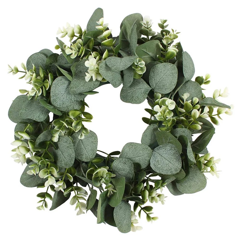 

Wreath Eucalyptus Door Fake Leaves Artificial Garland Leaf Front Spring Christmas Wreaths Faux Flower Floral Greenery