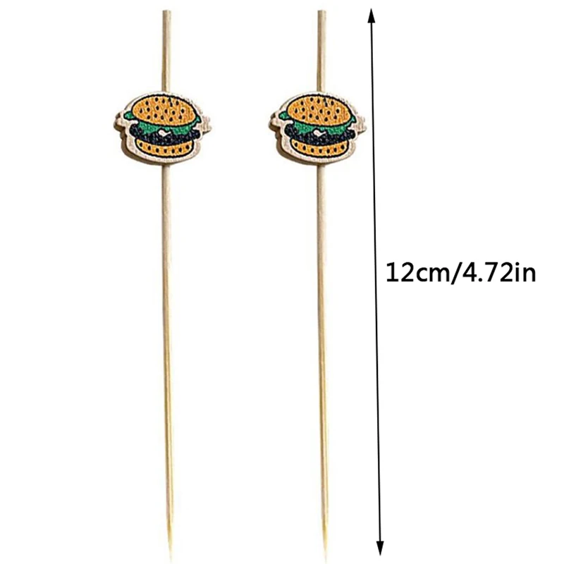 

100Pcs/Lot Hamburger Garnish Bamboo Sticks Disposable Fruit Stick Snack Skewers Party Buffet Bamboo Food Picks Bento Tools