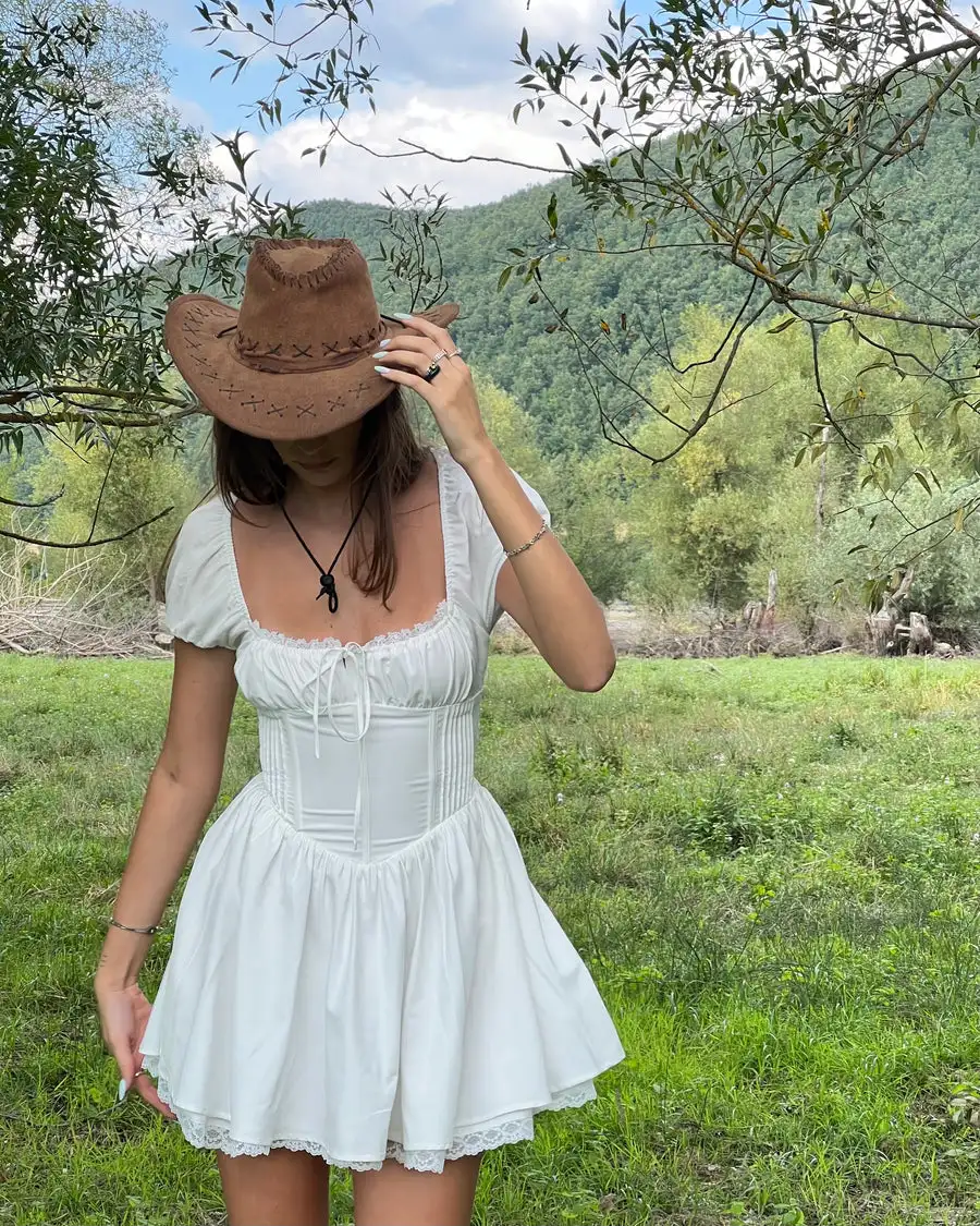 Женское летнее кружевное платье-корсет Y2K E-Girls