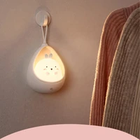 new night light with sensor cute animal soft silicone led lamp for kid child bedroom decoration human induction usb rechargeable