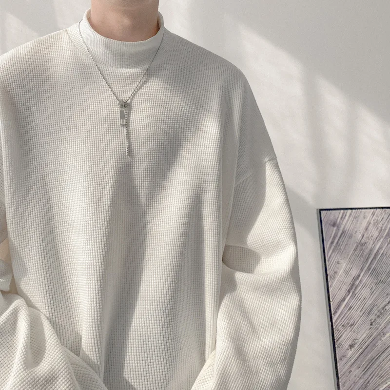 

Футболка с длинным рукавом и вафельным принтом, на осень и зиму