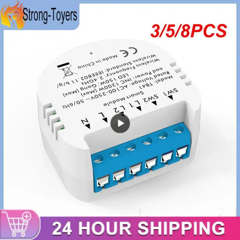 

3/5/8PCS Wifi Diy Mini Breaker 2-way Intelligent Lamp Switch App Remote Control Switch Module Tuya Works With Alexa Google Home