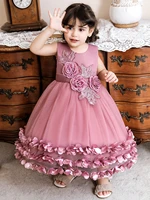 dreamgirl floral lace applique a line flower girl dresses back satin bow girl party dress smdl220511020