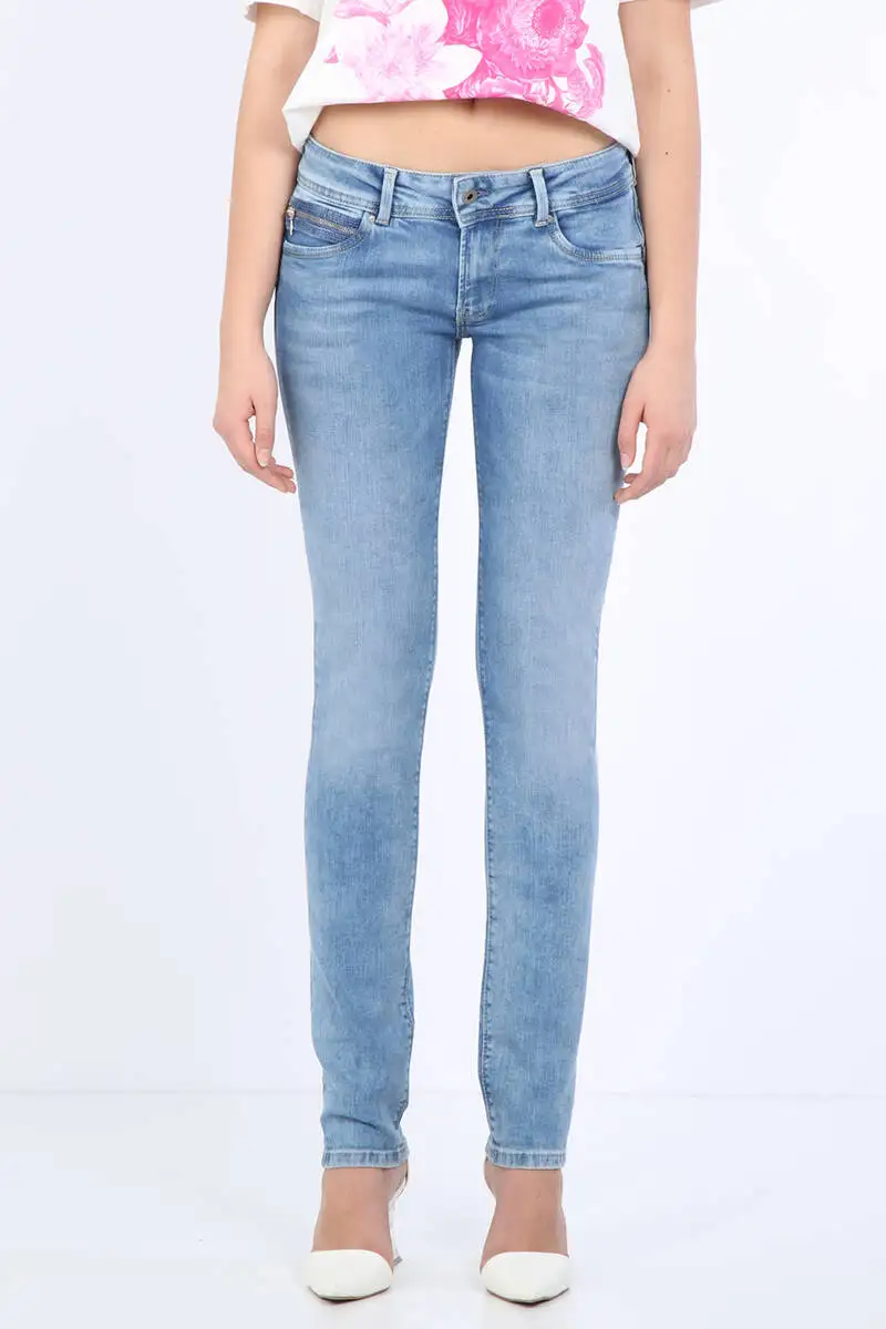 

Women's Light Blue Pocket Detail Jean Pants