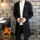 2022 длинный тренчкот, однобортное повседневное мужское шерстяное пальто, длинное зимнее мужское шерстяное пальто 3XL, 4XL