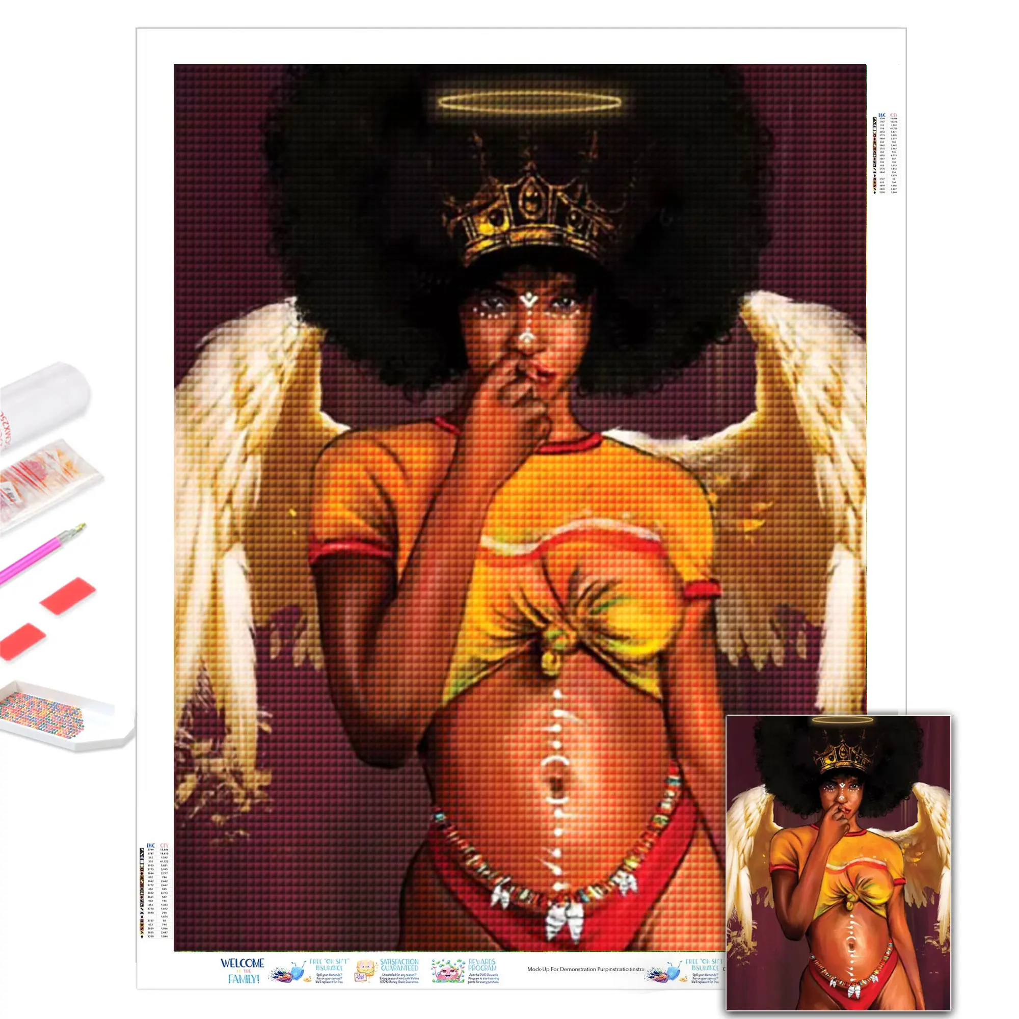 Алмазная живопись с обнаженным сексуальным телом Африканская женщина