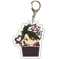 anime moriarty the patriot keychains for car double transparent acrylic cartoon figure key chain ring jewelry teens fans trinket