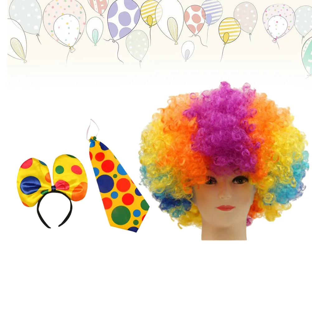 

1set 3pcs Clown Costume Clown Dress Up Accessories (Clown Head Band/Hair Band+Clown +Bow-Tie)