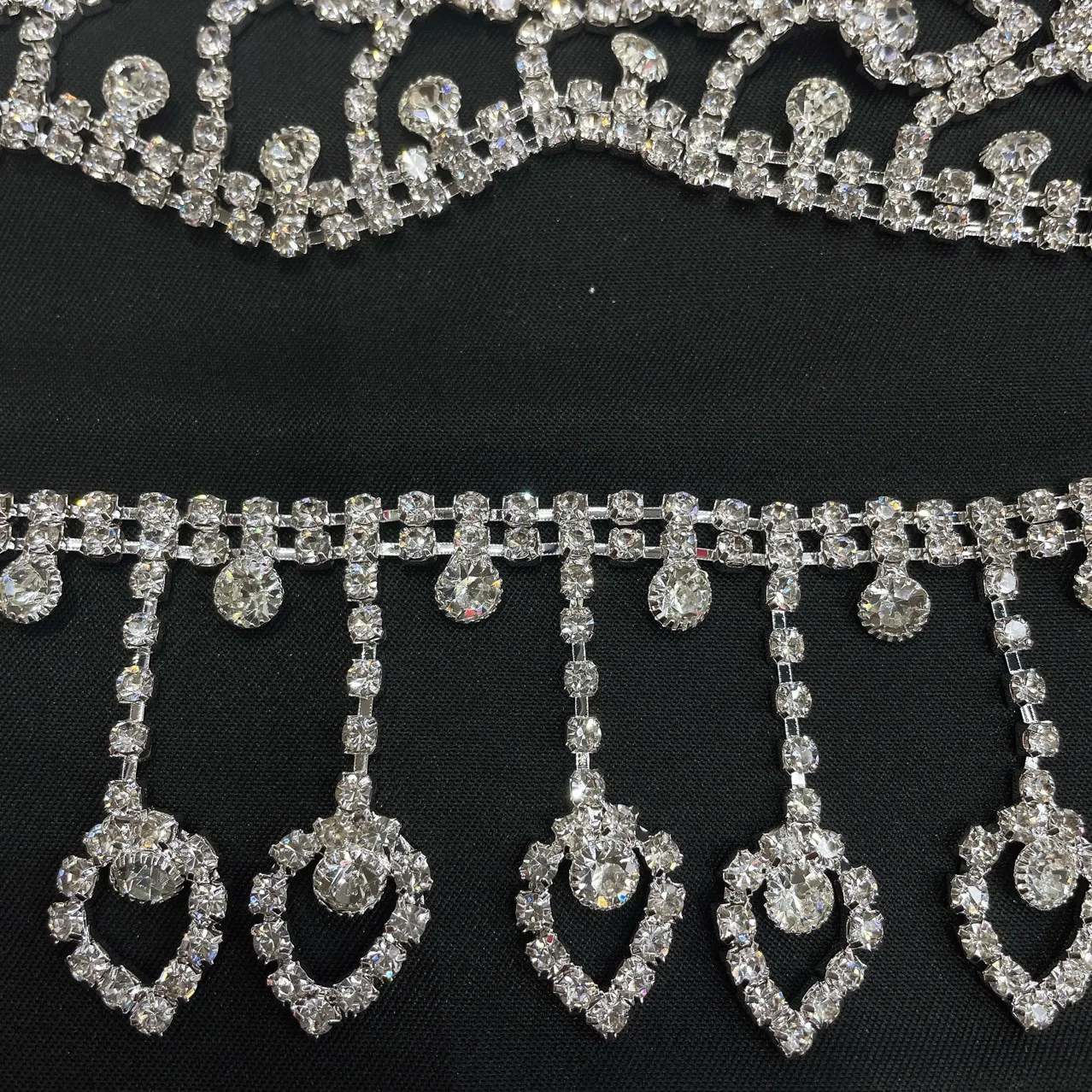 

Hand Stitched Diy Dance Costume Wedding Shoes and Hats Fancy Rhinestones Pearl Tassel Chain Accessories Rhinestones Crystal