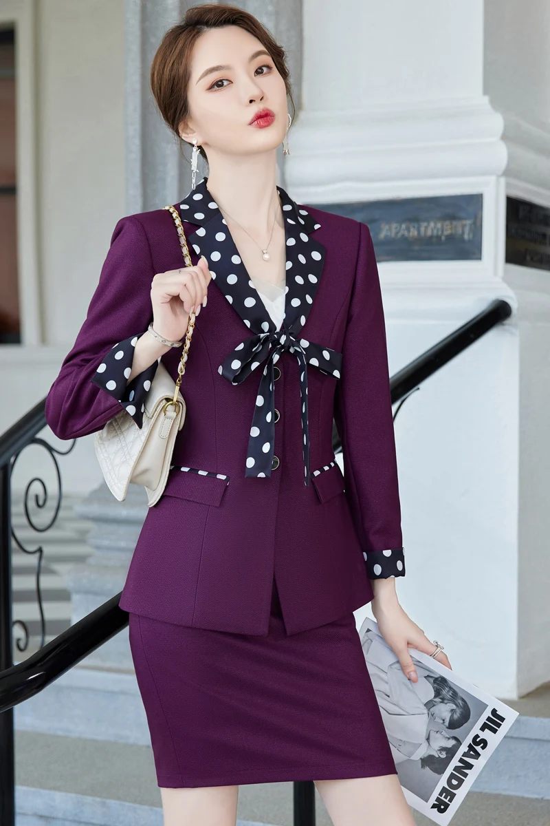 Red and White Autumn New Fashion Fake Two Pieces Casual Small Suit Temperament Suit Coat Professional Suit Small Fragrance Godde