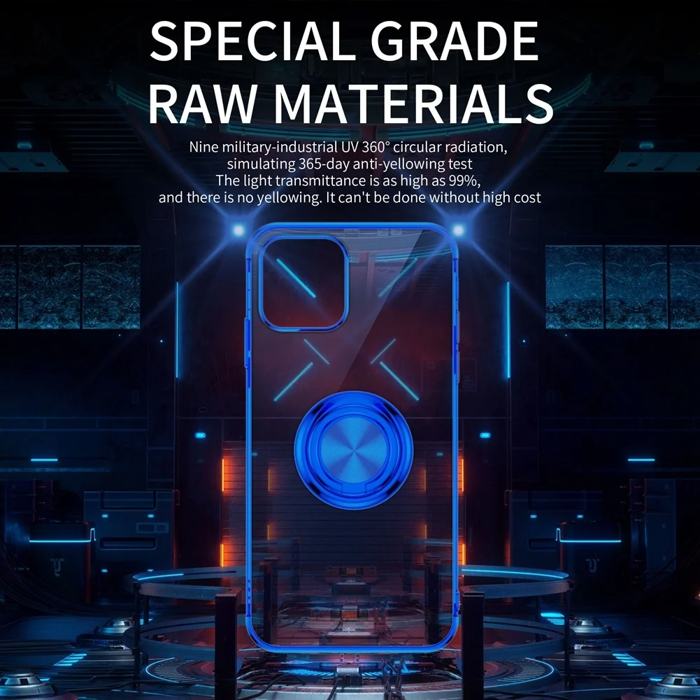 Прозрачный силиконовый чехол с магнитным кольцом для iPhone совместимая модель 12 11 Pro Max 13 Mini x XR XS 8 7 plus se 2 on.