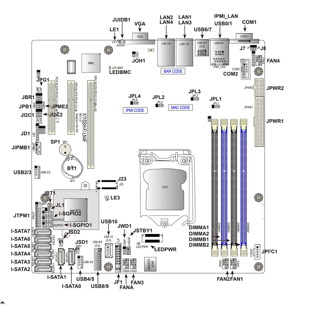 

X11SSH-F For Supermicro Server microATX Motherboard LGA 1151 C236 Chipset Supports E3-1200 v6/v5 7th/6th i3 Series Fully Tested