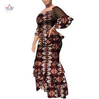 africa stretch elastic skirt set for women 2 pieces set women half sleeve tops and african print skirt set multi layer wy9244