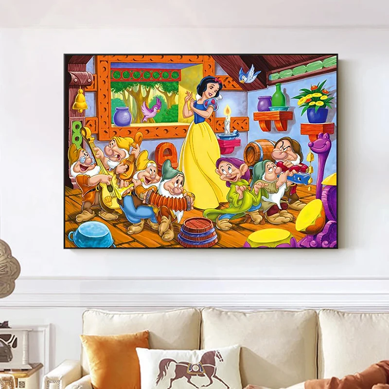 

Картина на холсте Disney, плакат Анны, Эльзы, Белоснежки, плакат, печать на холсте, искусство для домашней комнаты, без рамки, украшение, подарок ...