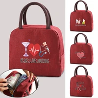 lunch bag insulated picnic carry case thermal portable nurse print lunch box bento pouch container travel food storage handbag