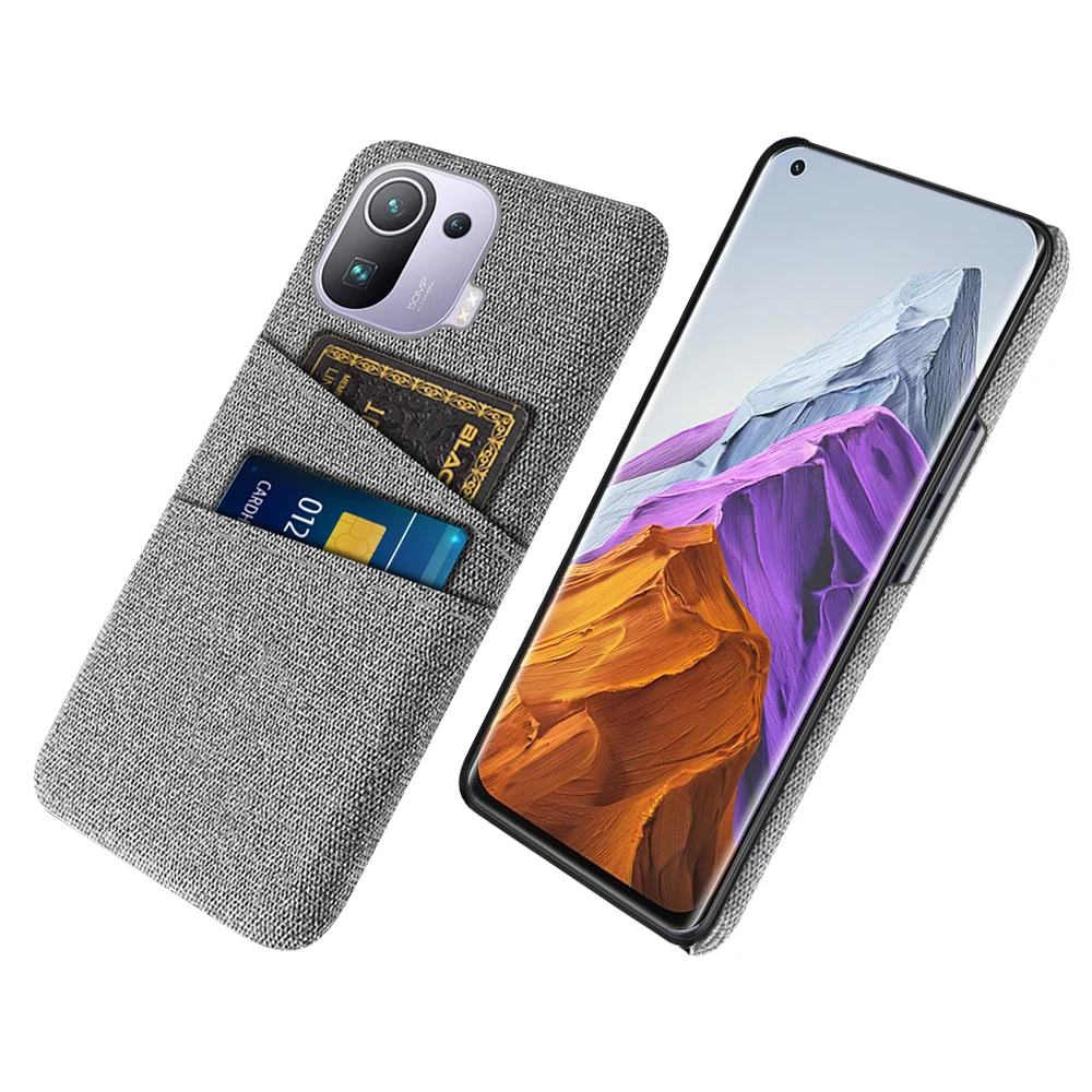 

Mi 11 Pro For Xiaomi Mi 11 Pro Case Luxury Fabric Dual Card Cover for Xiaomi Mi 11 Pro 11i 11X Mi11 Lite Coque Funda MI11 11Pro
