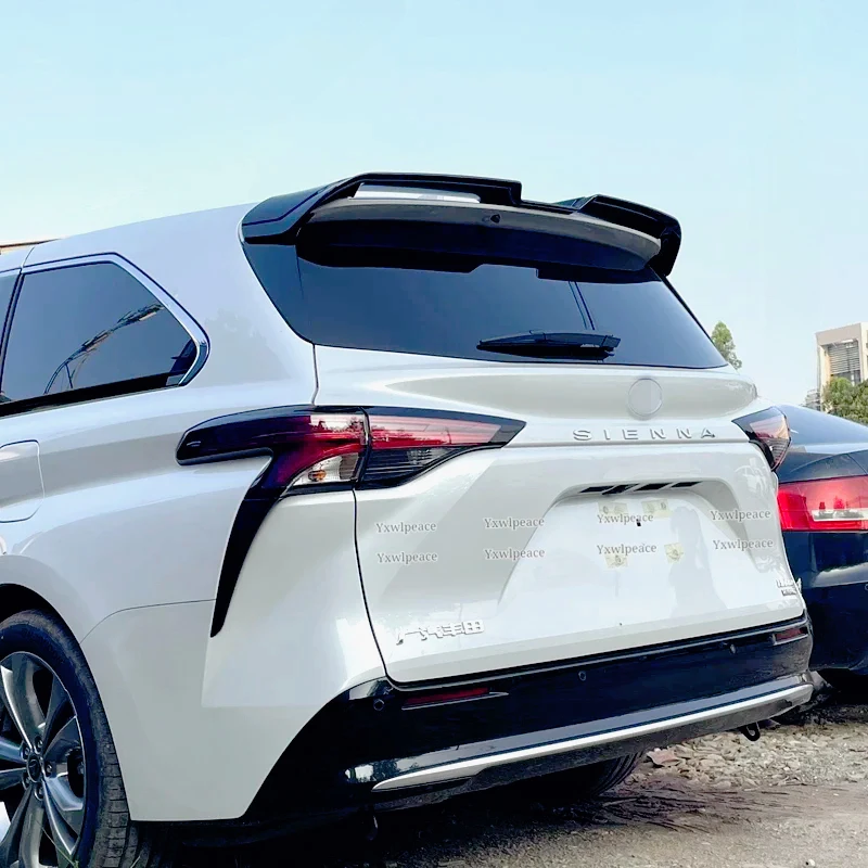 

Для Toyota NEW Sienna 2020 2021 2022 2023, спойлер из АБС-пластика, глянцевый черный карбоновый вид, крыло багажника, задний спойлер на крышу, комплект кузова, аксессуары