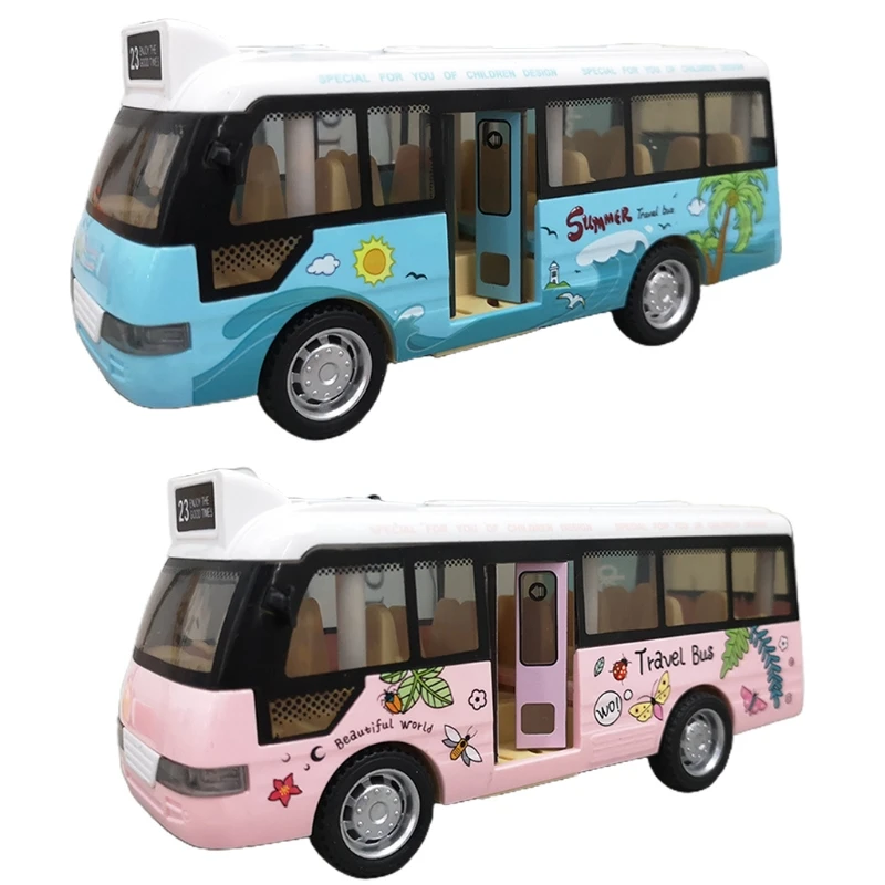 

New Children's Simulated School Bus Real Scene Toy with Sound&Lights Simple Design Portable Diecasts Toy Vehicles Toys