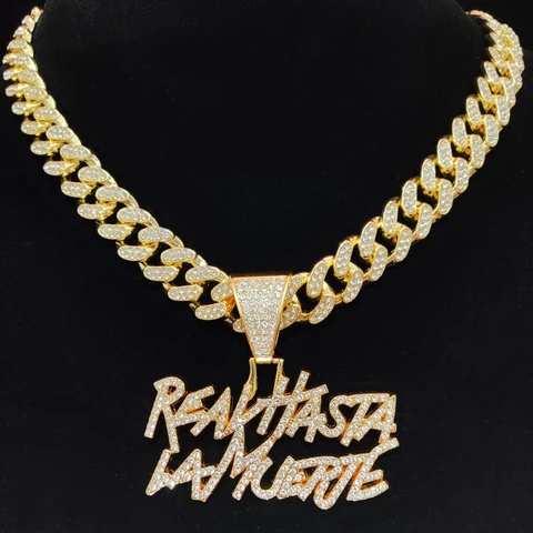 Ожерелье с подвеской в виде букв в стиле хип-хоп для мужчин и женщин, кубинская цепь 14 мм, сверкающие кулоны в стиле хип-хоп, модные подарочные украшения в стиле панк