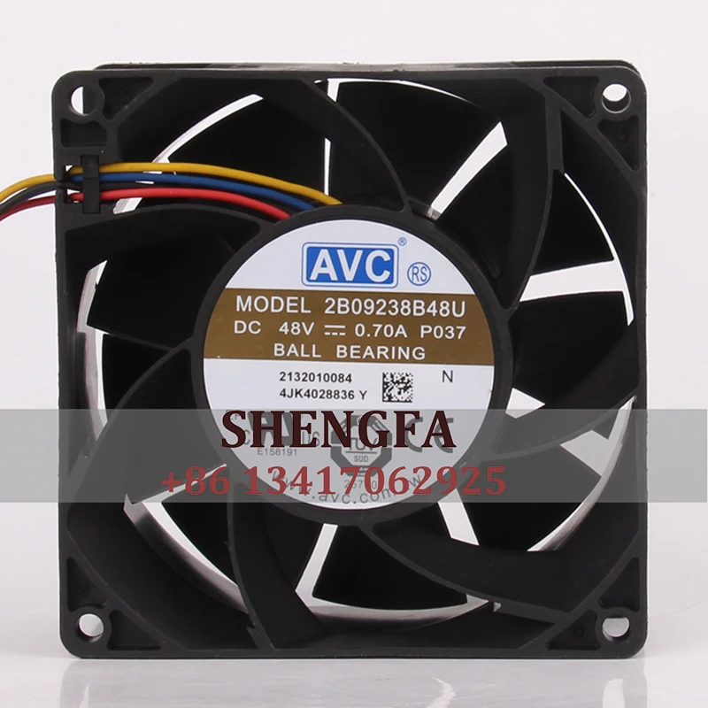 

AVC Case Fan Dual Ball Bearing 2B09238B48U 90*90*38MM 9038 48V 0.70A 9CM PWM Violence Large Airflow Inverter Cooling Fan