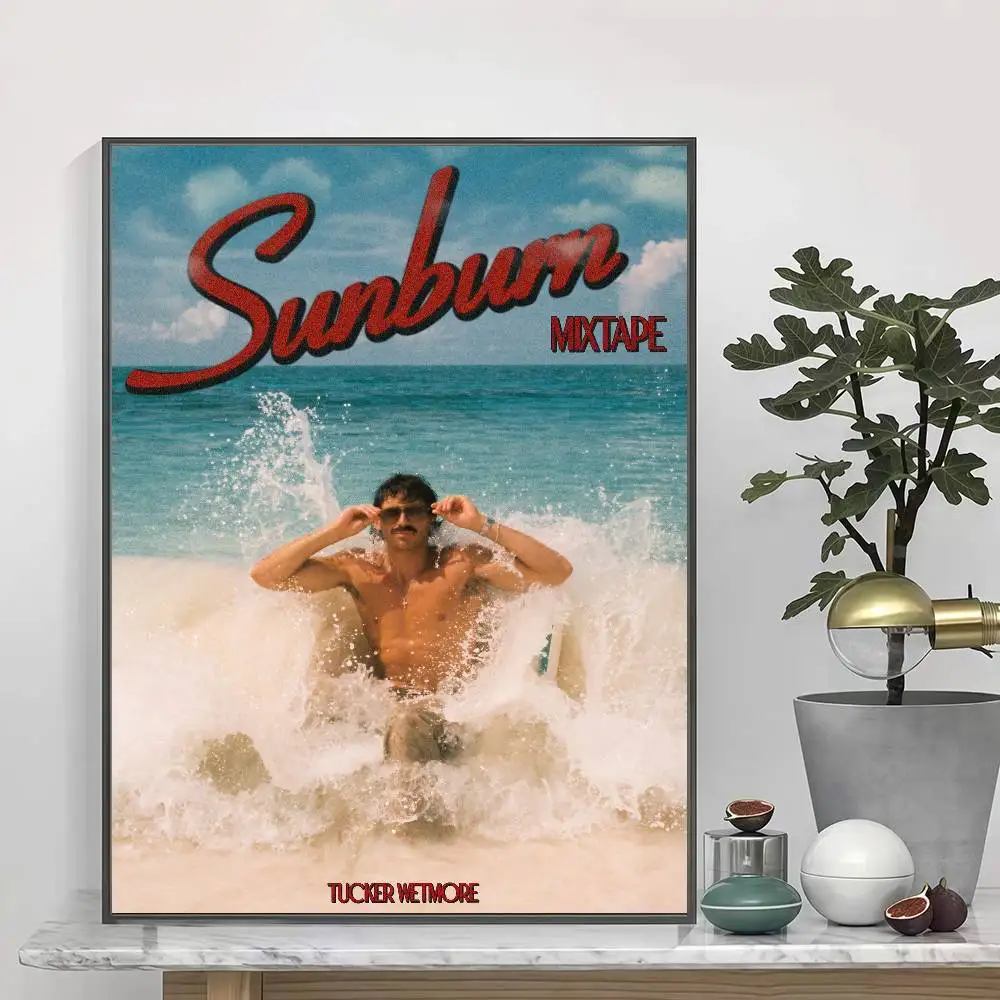 Фото Самоклеящиеся плакаты-наклейки T-Tucker Wetmore Sunburn Mixtape подходят для безрамного декора стен в комнате. №4