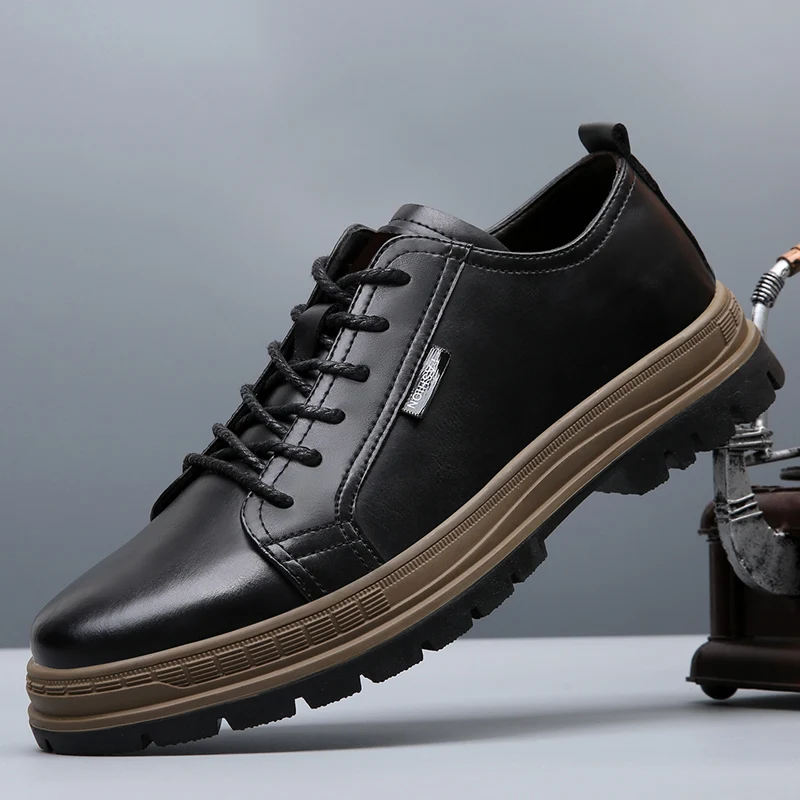 

Туфли мужские повседневные из натуральной кожи, простроченные лоферы, на плоской подошве, со шнуровкой, ручная работа, Уличная обувь для отдыха