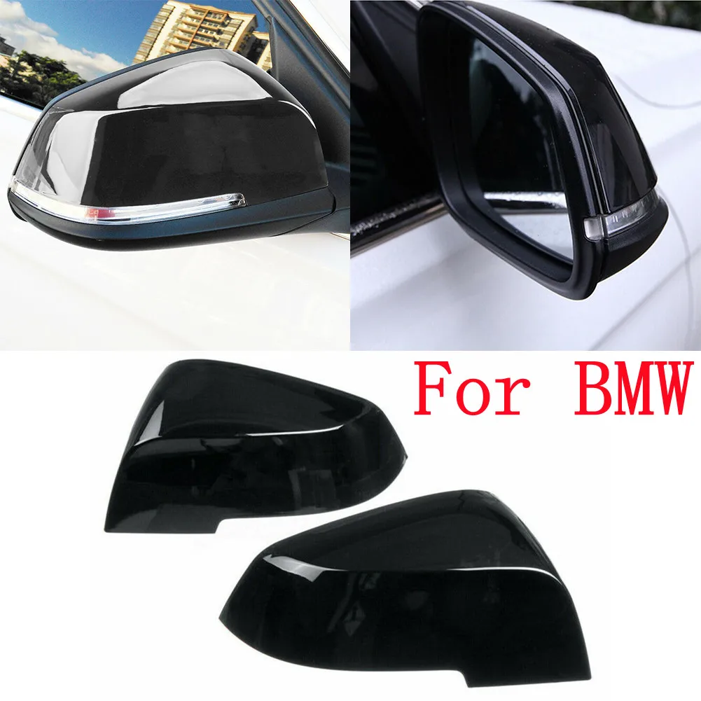 2pcs Left & Right Gloss Black Rear Wing Mirror Cover Cap For BMW F20 F21 F22 F23 F30 F31 GT F32 F33 F36 F87 X1 E84 Cae Accessori