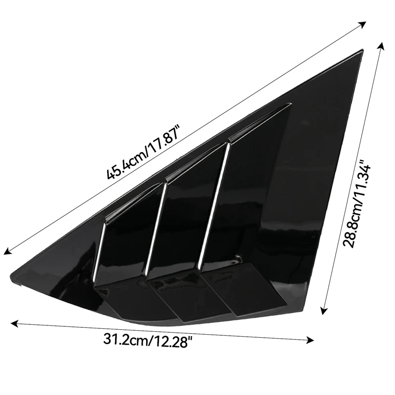 Глянцевая черная задняя боковая вентиляционная четверть оконная жалюзи детали