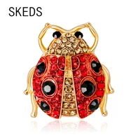 skeds creative fashion women men classic ladybug brooches pins trendy metal insect crystal jewelry womens mens brooch pin