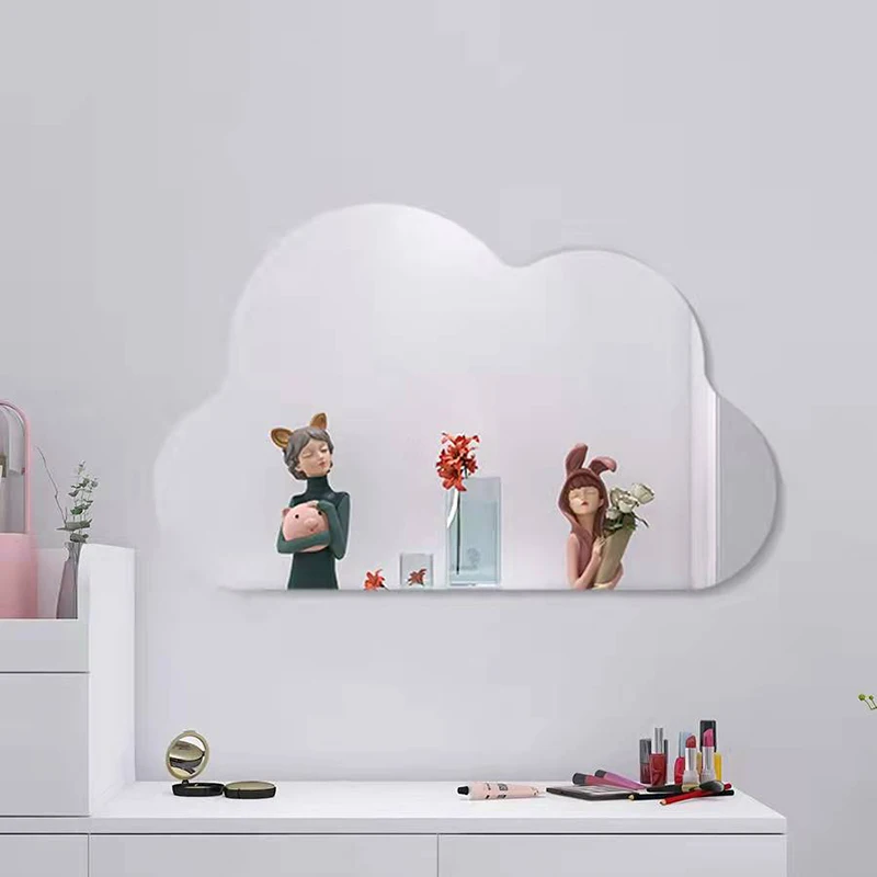 

Mirror Wall Sticker Clouds Self Adhesive Room Decor Stick On Art Decor for Bathroom Wall Modern Decoration Stickers