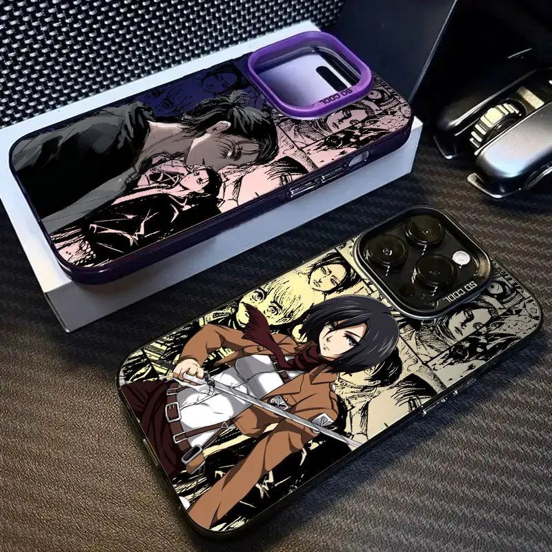 Фото Чехол для телефона Eren Mikasa Attacks on Titans для iPhone 13 14 15 16 17 Pro Max Plus 16e 17E 17 Air 11 18 Pro, противоударный чехол-накладка №2