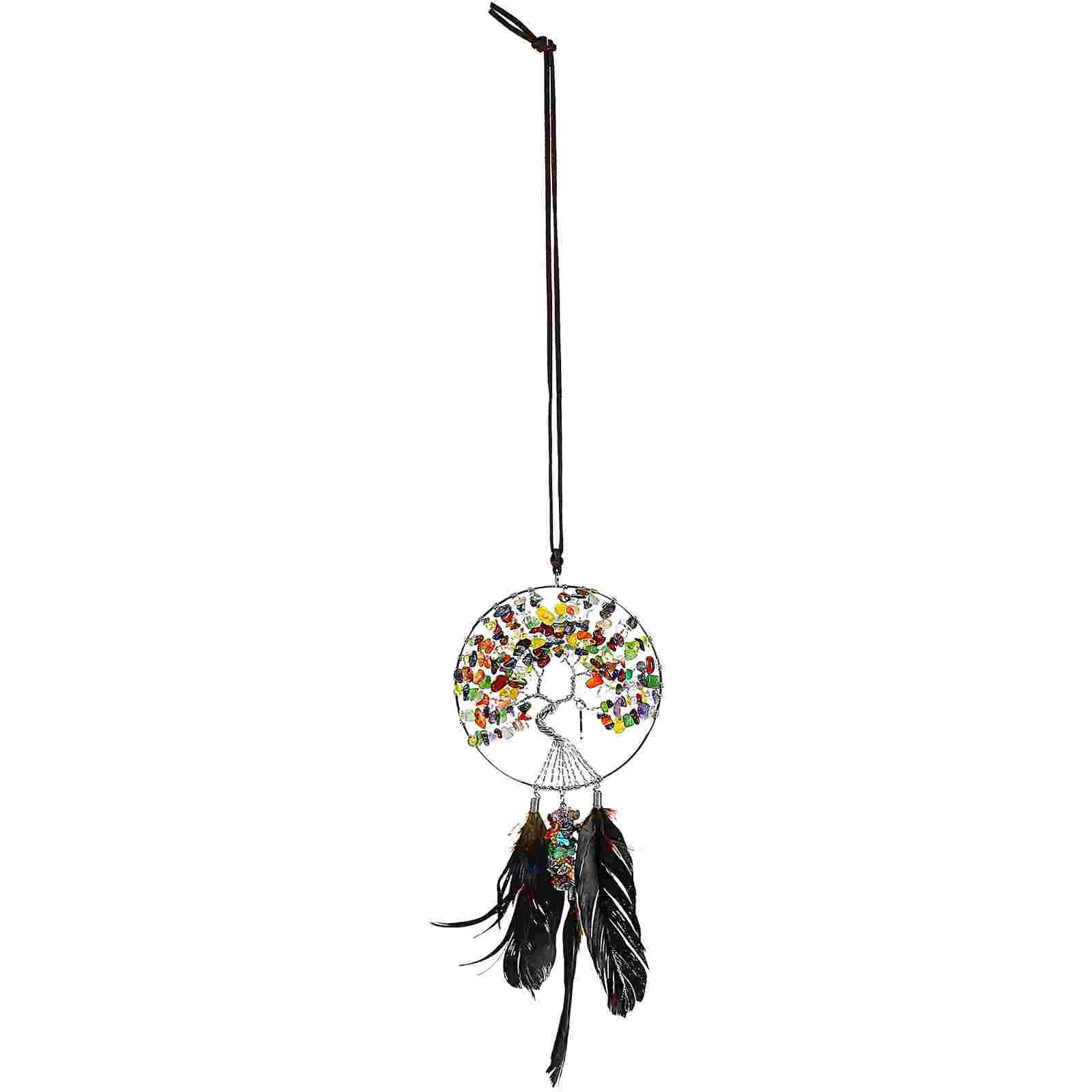 

Decorative Life Tree Crystal Dreamcatcher Pendant Bedroom Hanging Adornment