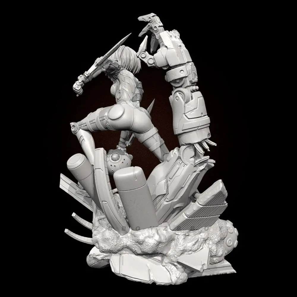 Фото 50 мм 75 мм 90 мм Машина Девушка Алита Смола Солдат Белая Модель DIY Раскраска 3D Печатная Смола Модель Фигурки №4