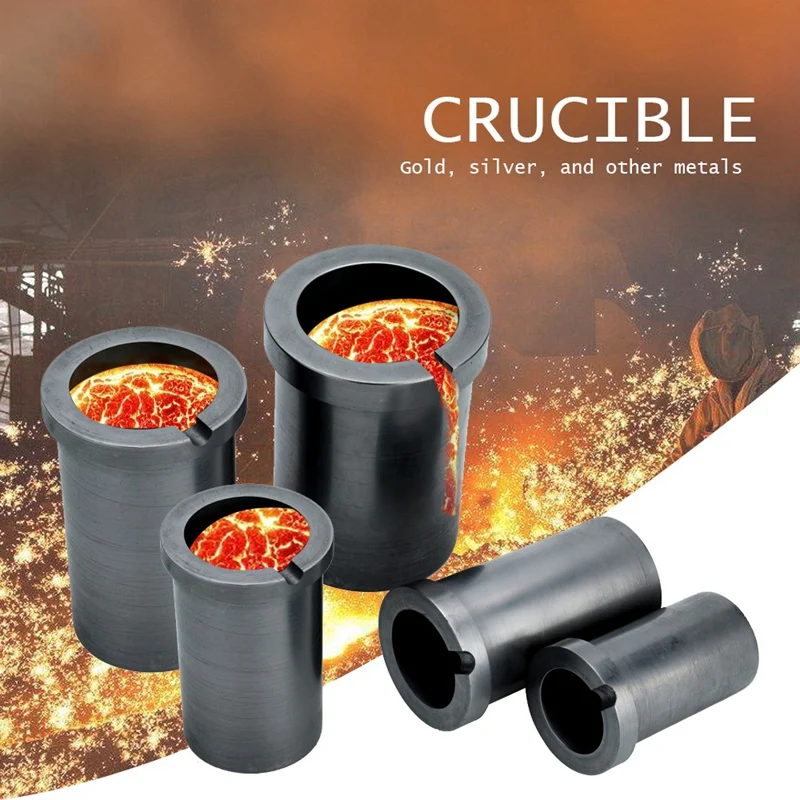 

2 Pcs High-Purity Melting Graphite Crucible For High-Temperature Gold And Silver Metal Smelting Tools 1Kg & 2Kg