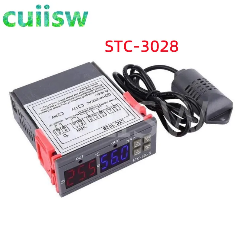 

Dual Digital Thermostat Temperature Humidity Control STC-3028 Thermometer Hygrometer Controller AC 110V 220V 10A