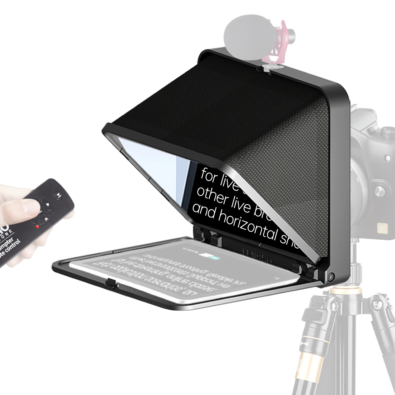 LENSGO TC7 Fold Prompter Portable Teleprompter For Phone Camera for Live Interview Video for 7.9 inch Tablet iPad Smartphon New enlarge