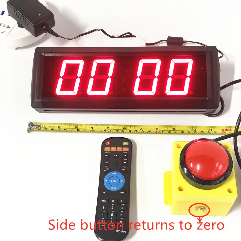

2.3" Programmable 10S Countdown /up wall clock Stopwatch Remote LED Interval Timer Clock For Home Gym Fitness Fitness Equipment