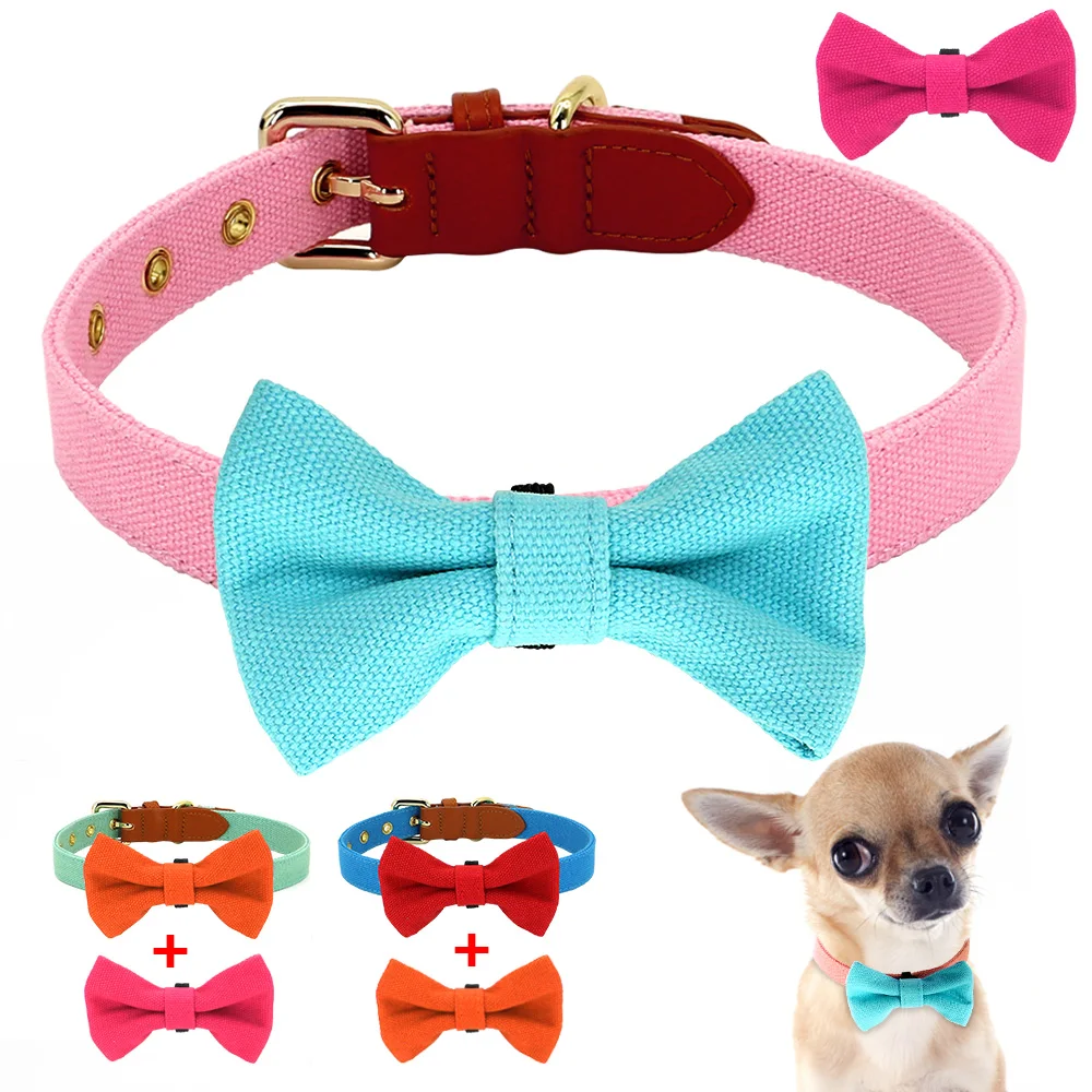 

Нейлоновый ошейник для собак с бантом, милое женское ожерелье с 2 бантиками, аксессуары для маленьких и средних собак, кошек, чихуахуа