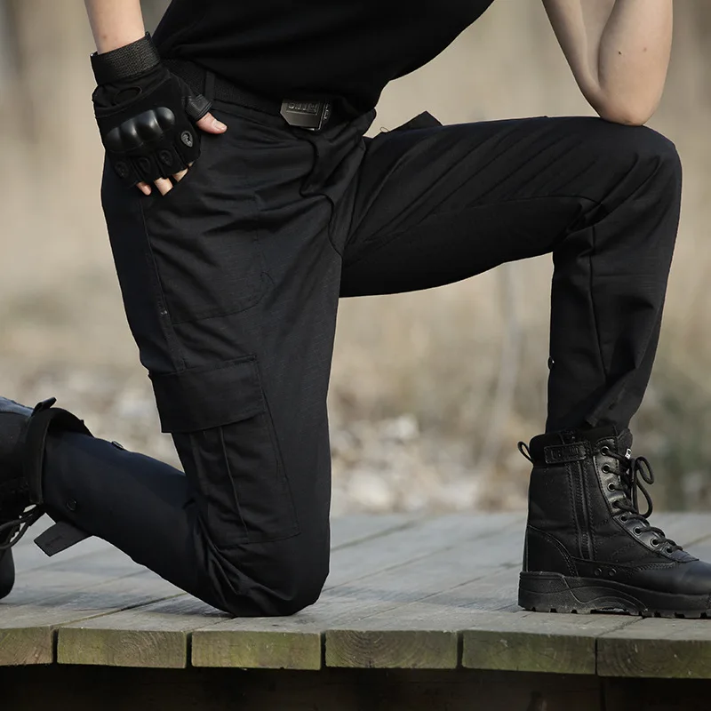 NEW 2022 Outdoor Cargo Overalls Commando Black Multi-pocket Labor Protection Security Guard Field Jungle Tactical Pants