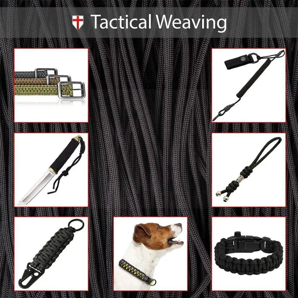 

100m 9 Stand Cores Paracord For Survival Parachute Cord Lanyard Camping Climbing Camping Rope Hiking Clothesline O4g8