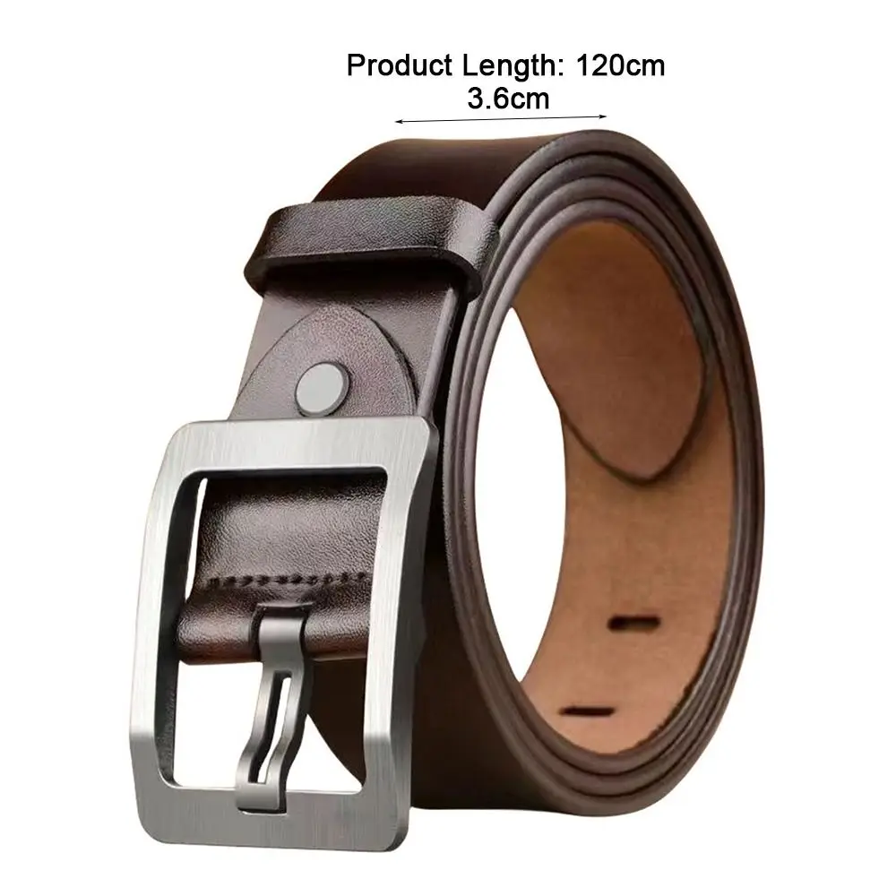 Мужской кожаный ремень в стиле ретро черный деловой Повседневный винтажный с